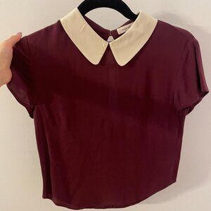 Sunday Best Patterson Shirt in Maroon (Aritzia), 2XS